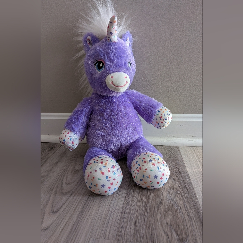 Build A‎ Bear Purple Stardust Sparkle Unicorn Stuffed Animal Toy Plush EUC - Picture 2 of 7